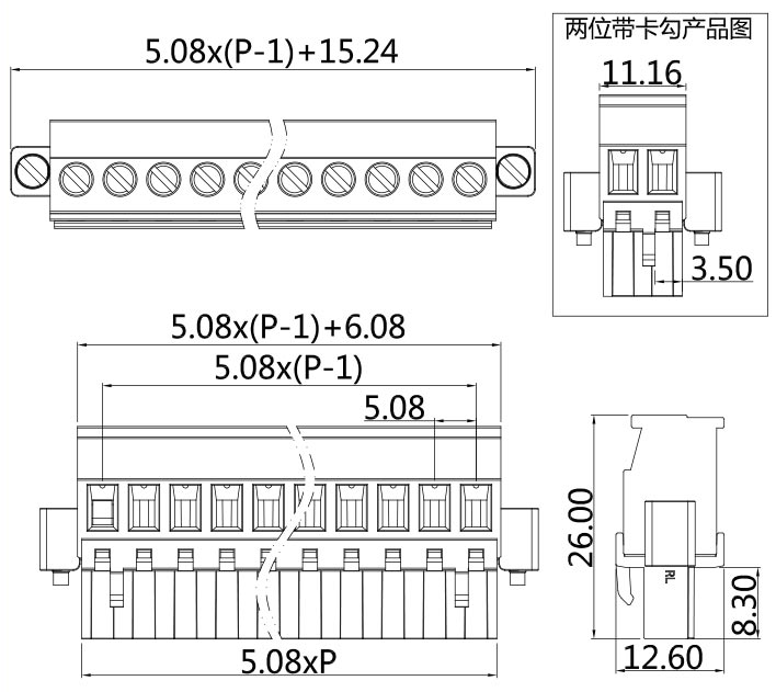 插拔式端子臺-插頭PGF-508R(圖1)