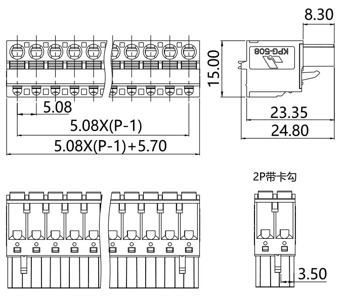 插拔式端子臺-插頭KPG-508(圖1) 插拔式端子臺-插頭KPG-508(圖1)