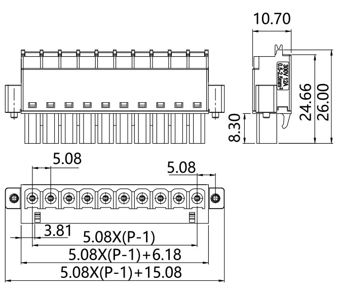 插拔式端子臺-插頭LKPGF-508(圖1) 插拔式端子臺-插頭LKPGF-508(圖1)